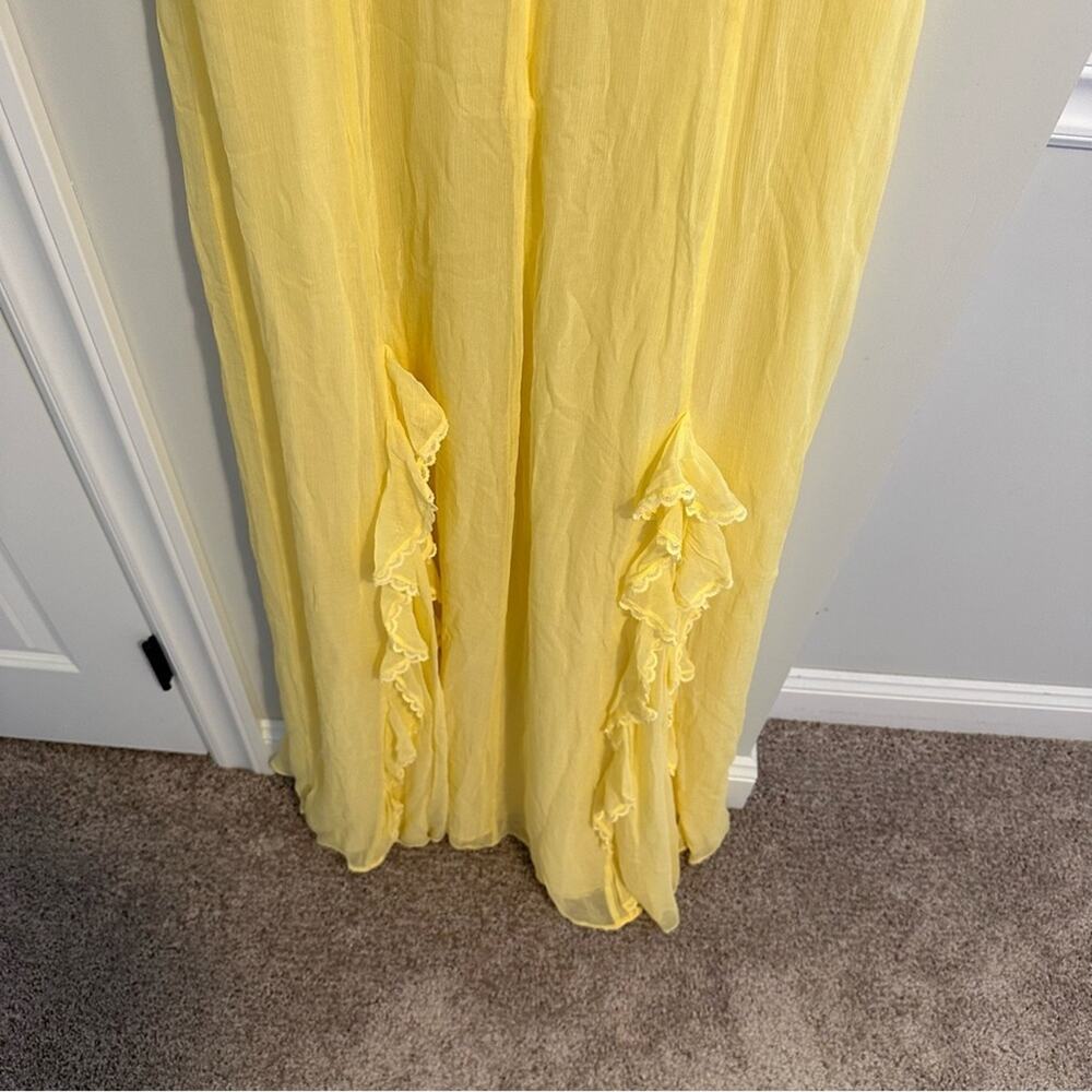 Tularosa Yellow Lace Sexy Maxi Dress Gown Large - Picture 5 of 13
